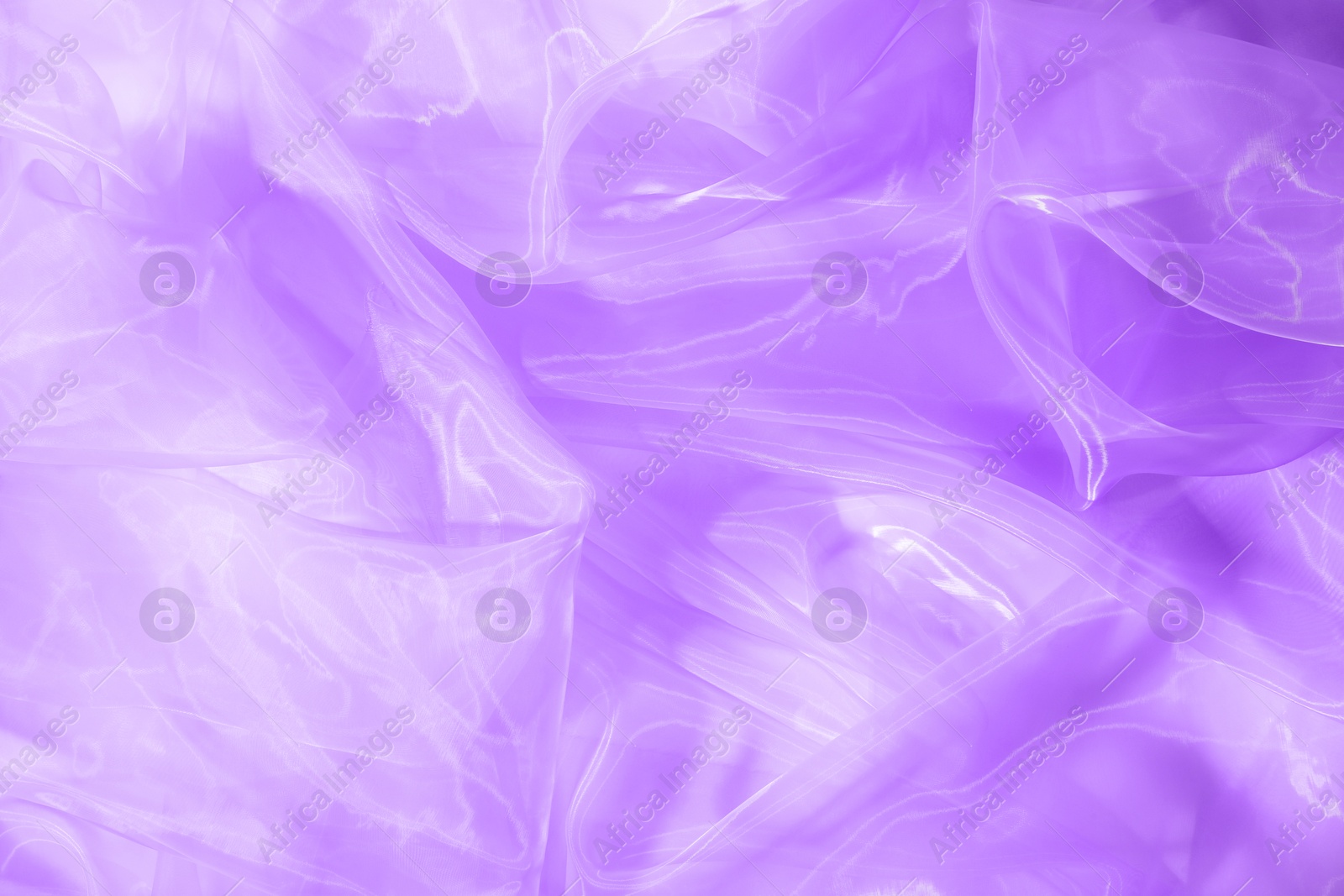 Image of Beautiful violet tulle, closeup view of fabric