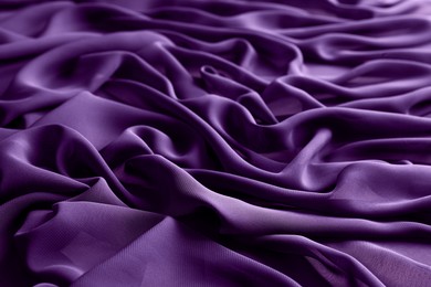 Image of Beautiful purple tulle, closeup view of fabric