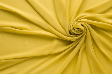 Beautiful yellow tulle, closeup view of fabric