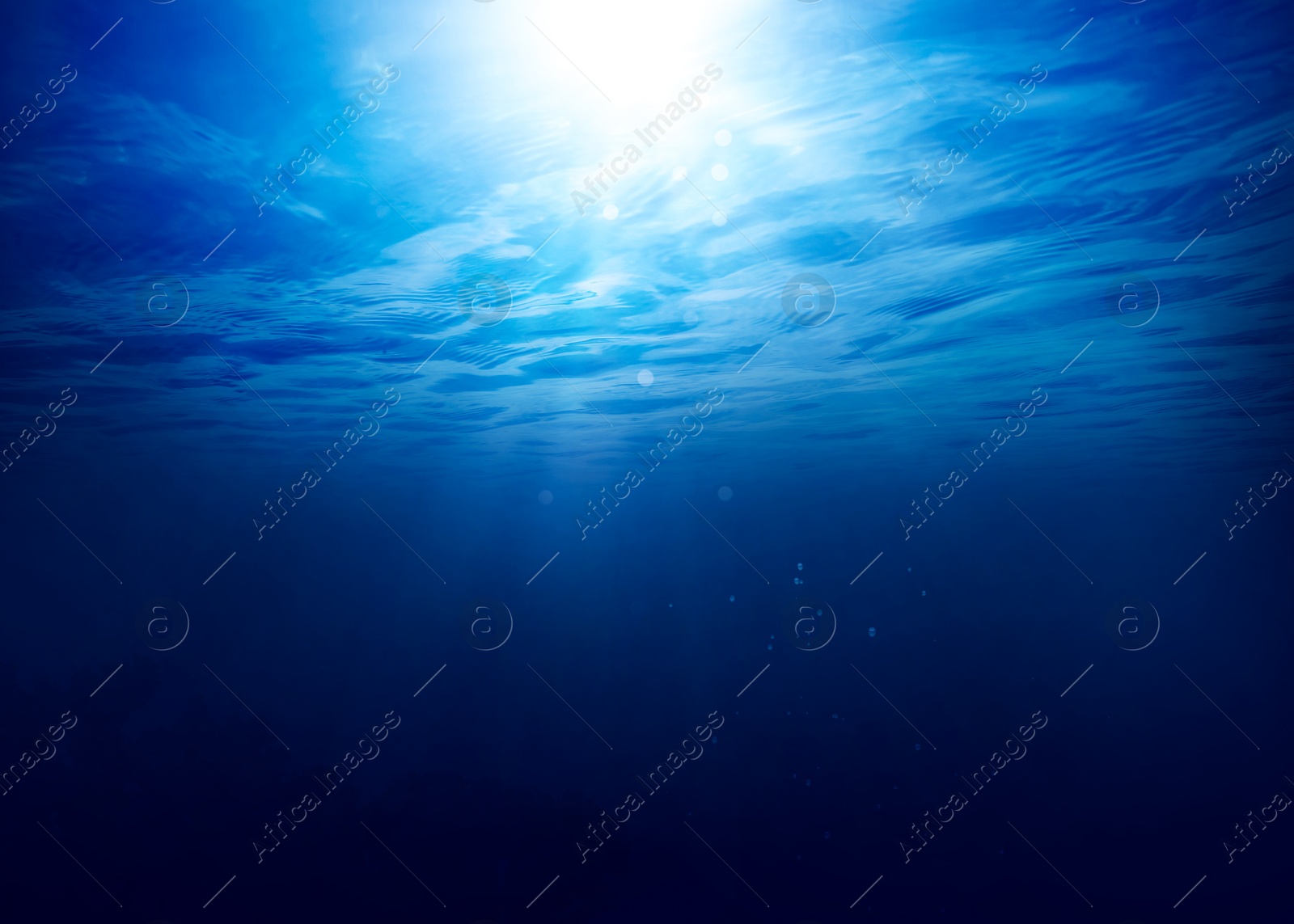 Image of Beautiful sea on sunny day, underwater view