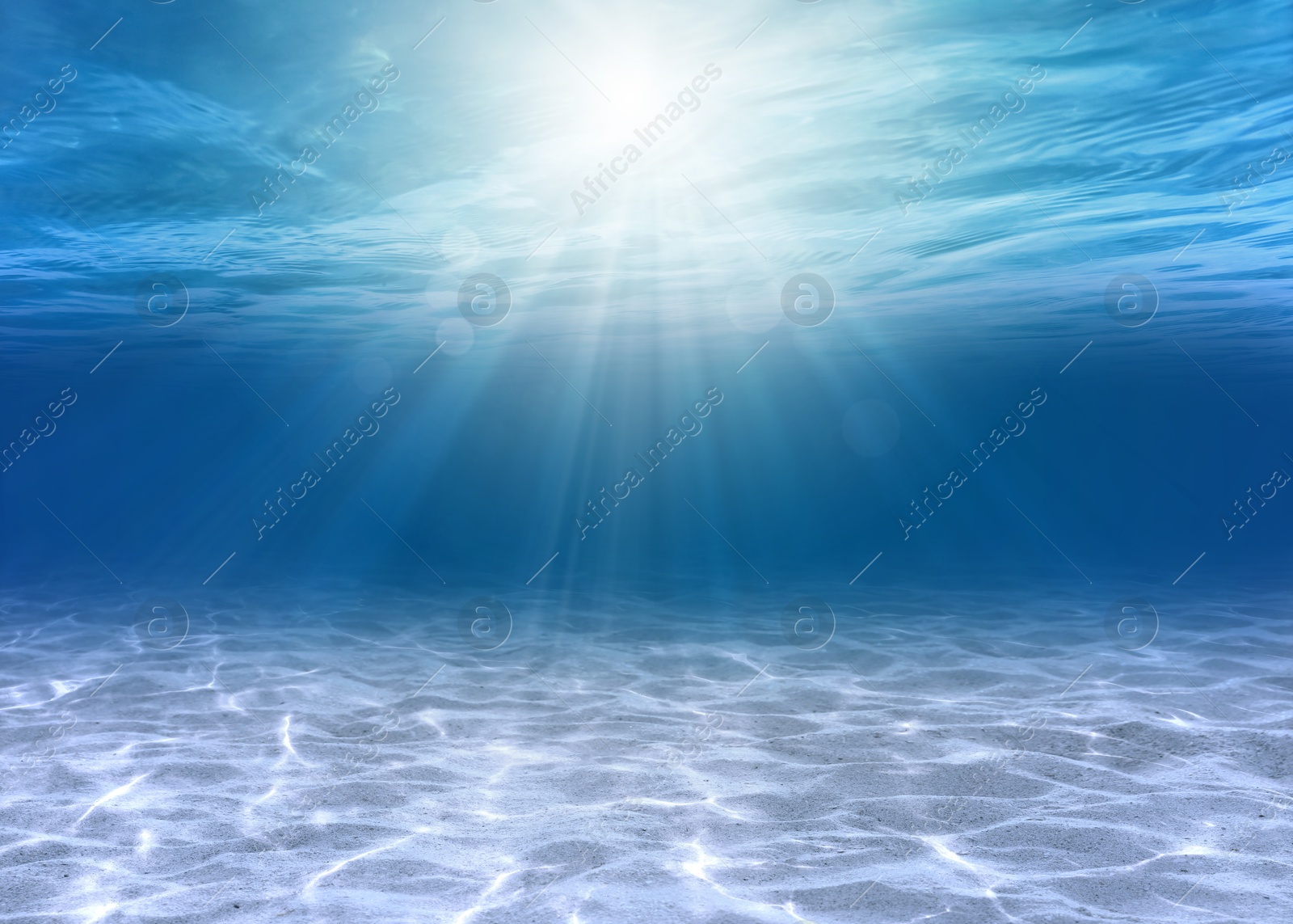 Image of Beautiful sea on sunny day, underwater view