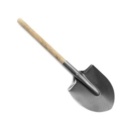 Image of One camping shovel isolated on white. Hand tool