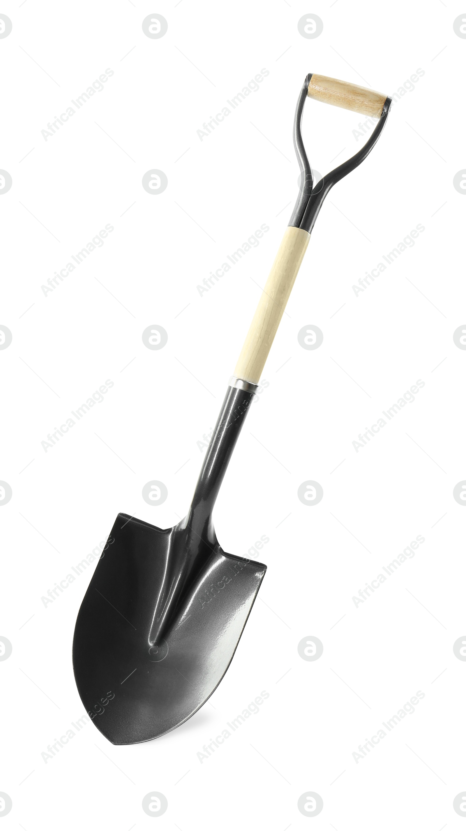 Image of One camping shovel isolated on white. Hand tool