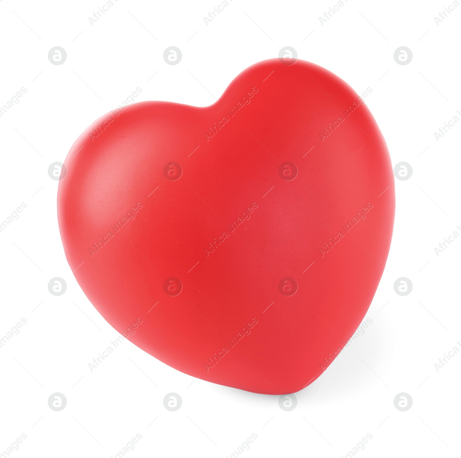 Photo of One red decorative heart isolated on white