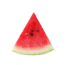 Photo of One fresh watermelon slice isolated on white