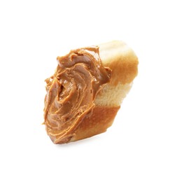 Photo of Tasty sandwich with peanut butter isolated on white