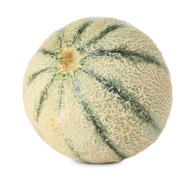 Photo of One whole Cantaloupe melon isolated on white