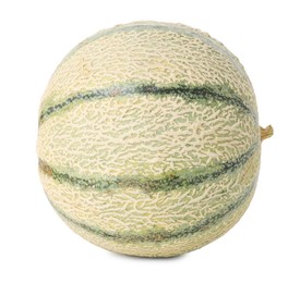 Photo of One whole Cantaloupe melon isolated on white