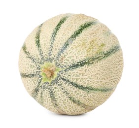 Photo of One whole Cantaloupe melon isolated on white