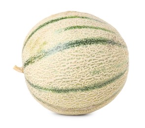 Photo of One whole Cantaloupe melon isolated on white