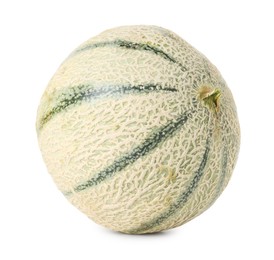 Photo of One whole Cantaloupe melon isolated on white