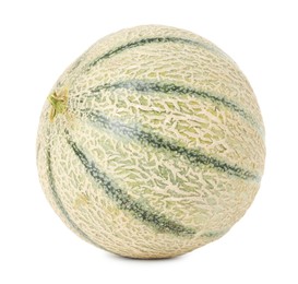 Photo of One whole Cantaloupe melon isolated on white