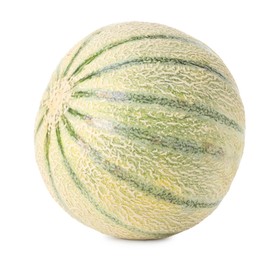 Photo of One whole Cantaloupe melon isolated on white