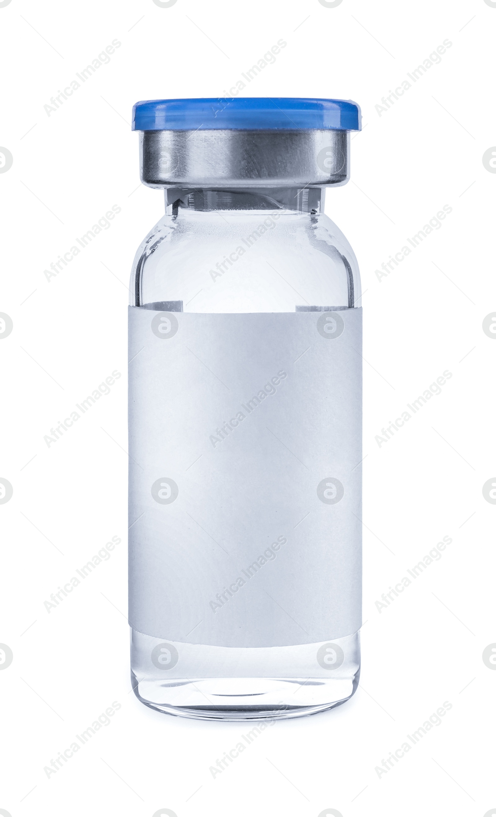 Image of Medication in vial with blank label isolated on white