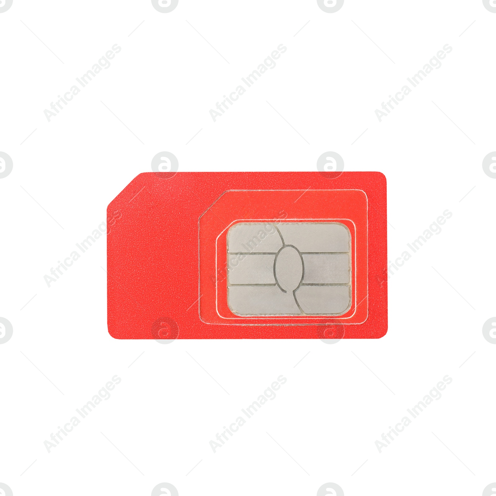 Photo of One SIM card isolated on white, top view