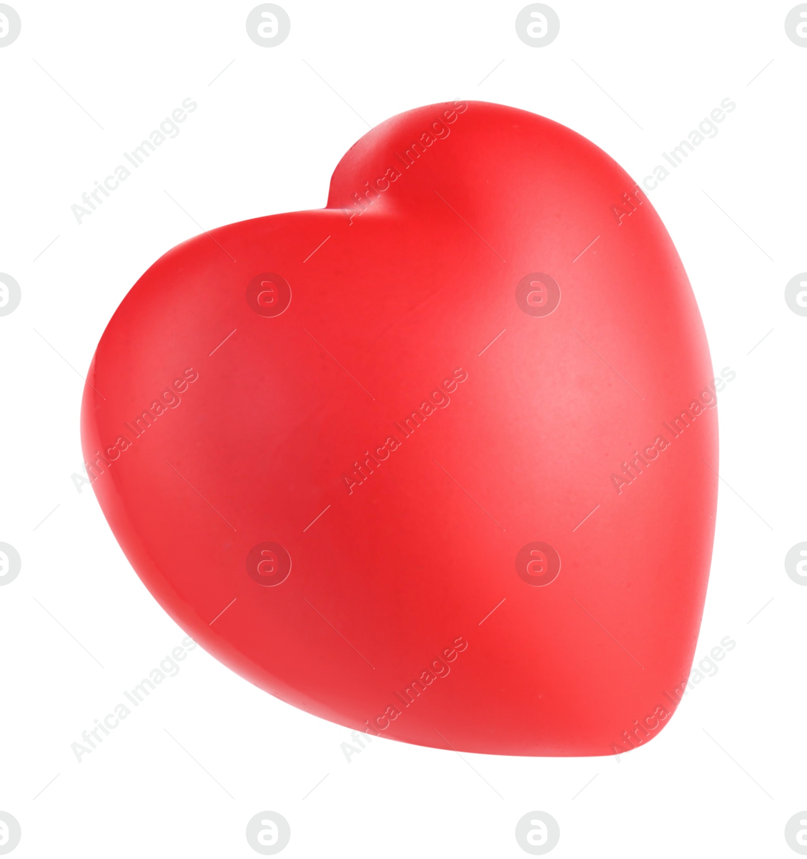 Photo of One red decorative heart isolated on white