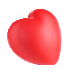 Photo of One red decorative heart isolated on white