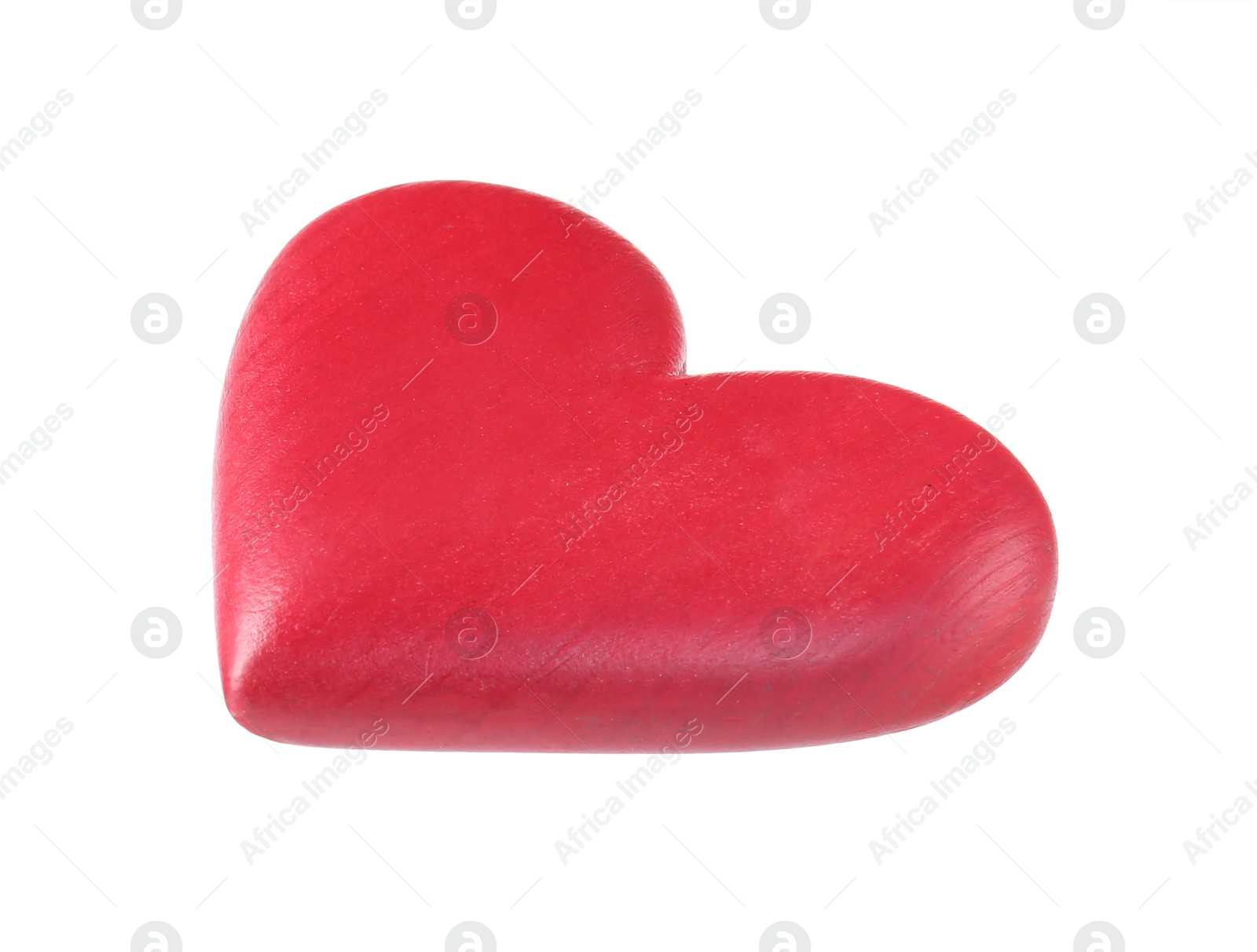 Photo of One red decorative heart isolated on white