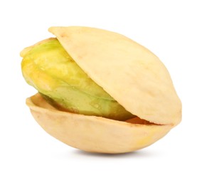 Photo of One tasty pistachio nut isolated on white