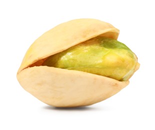 Photo of One tasty pistachio nut isolated on white