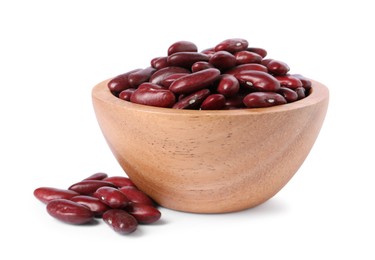 Photo of Dried red beans in bowl isolated on white