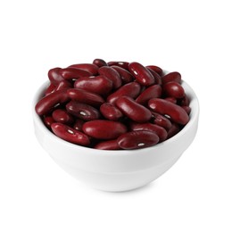 Dried red beans in bowl isolated on white