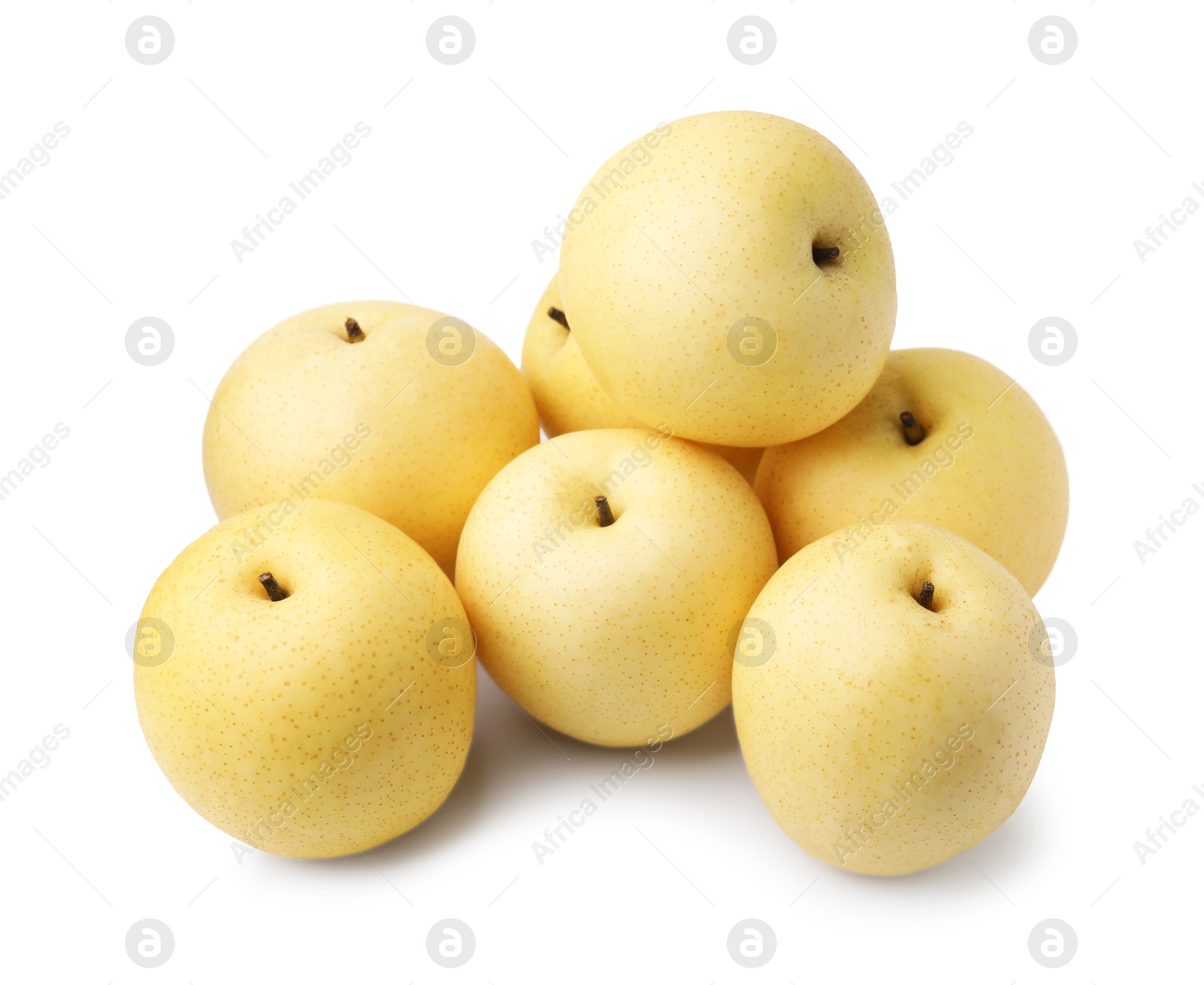 Photo of Delicious fresh apple pears isolated on white