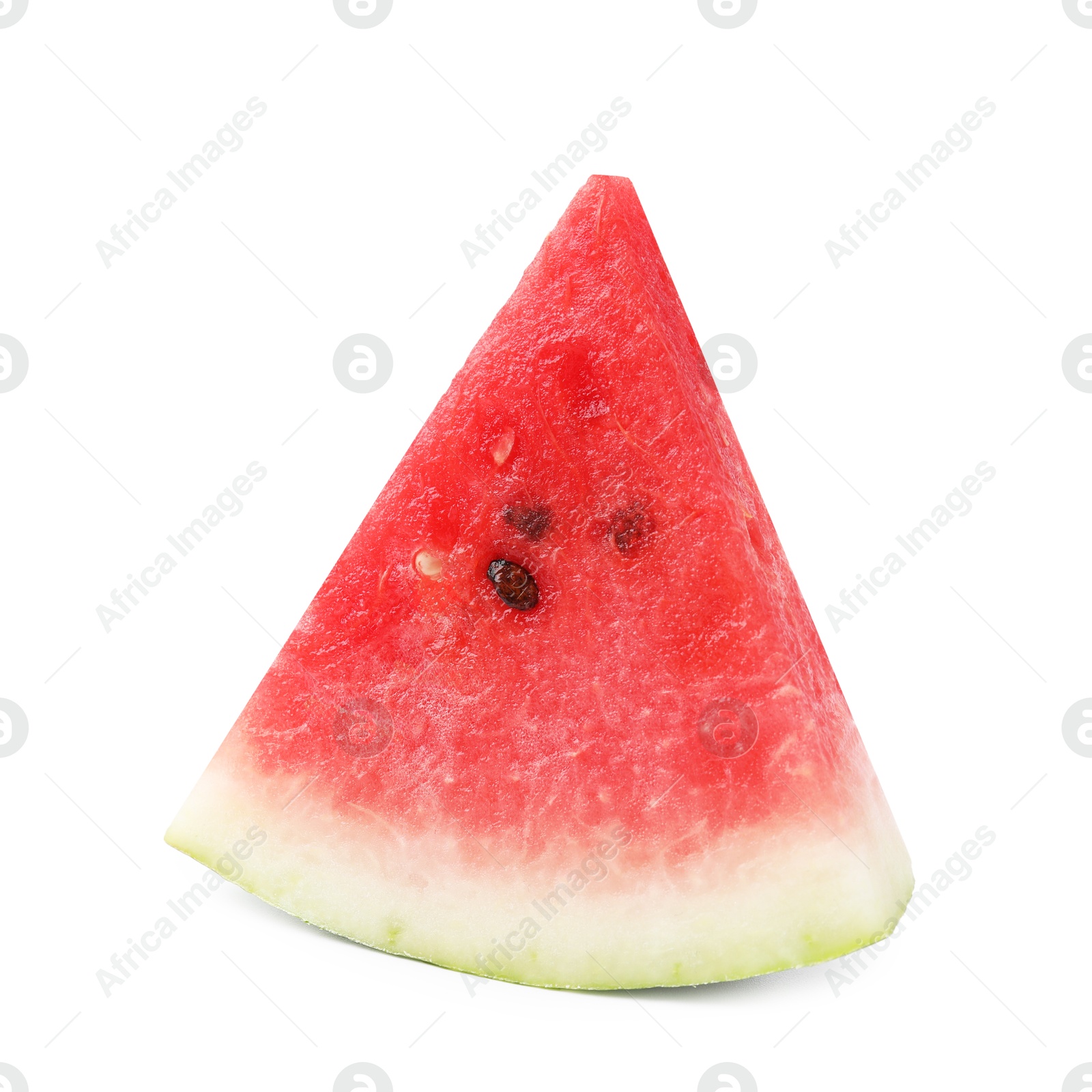 Photo of One fresh watermelon slice isolated on white