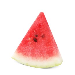 Photo of One fresh watermelon slice isolated on white