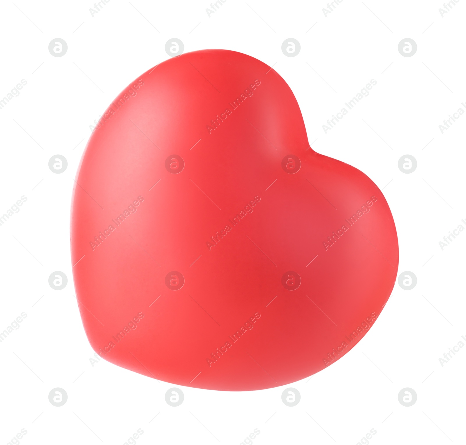 Photo of One red decorative heart isolated on white