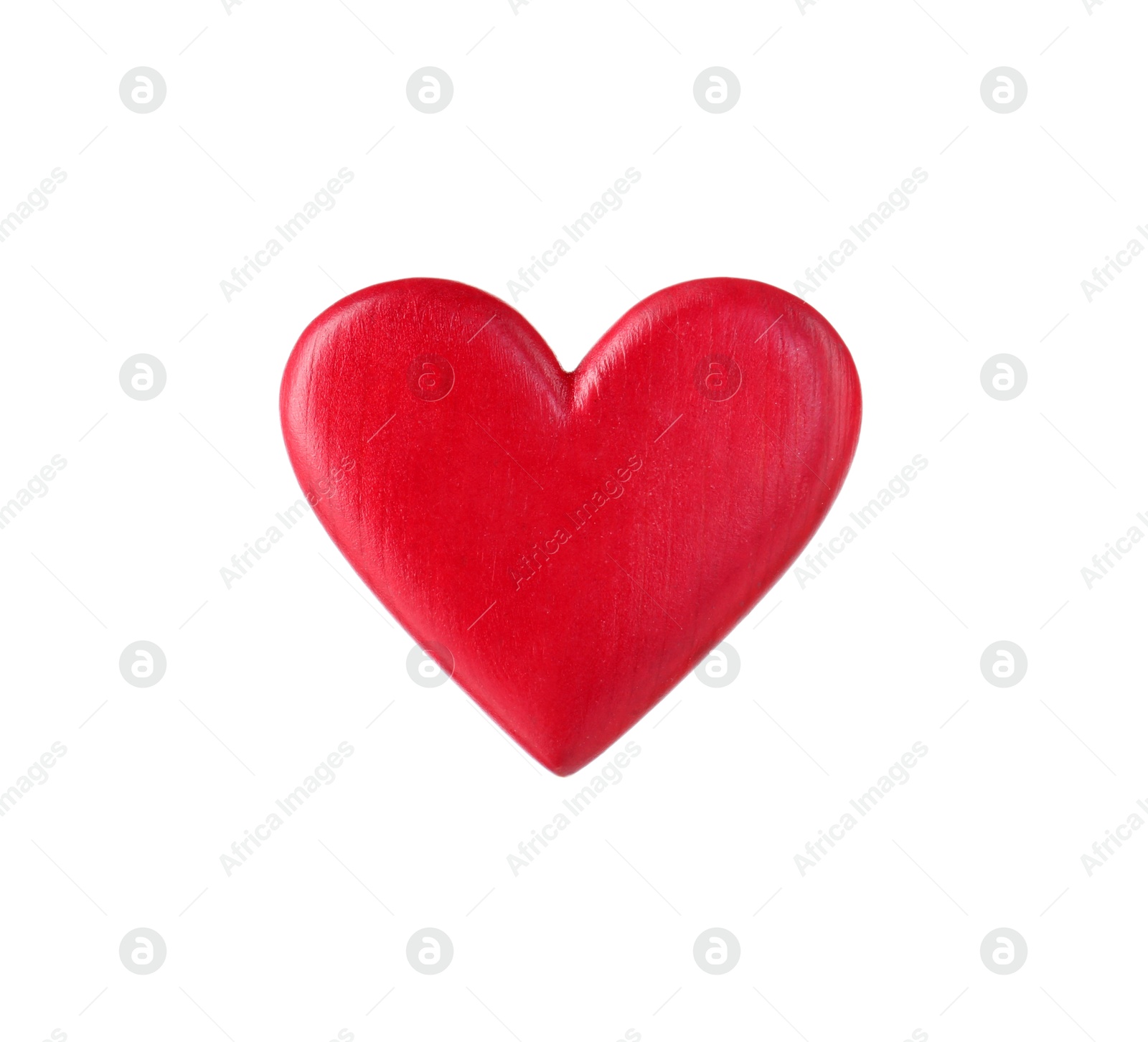 Photo of One red decorative heart isolated on white