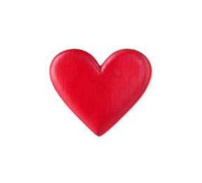 Photo of One red decorative heart isolated on white