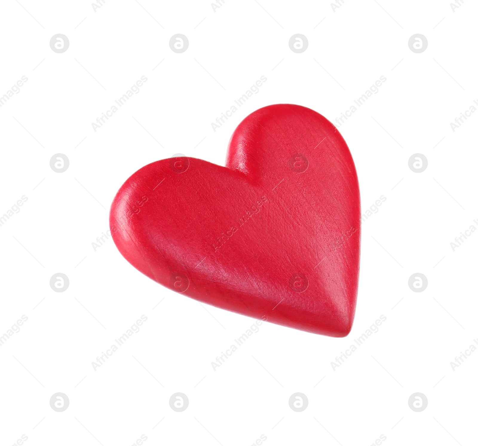 Photo of One red decorative heart isolated on white