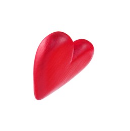 Photo of One red decorative heart isolated on white