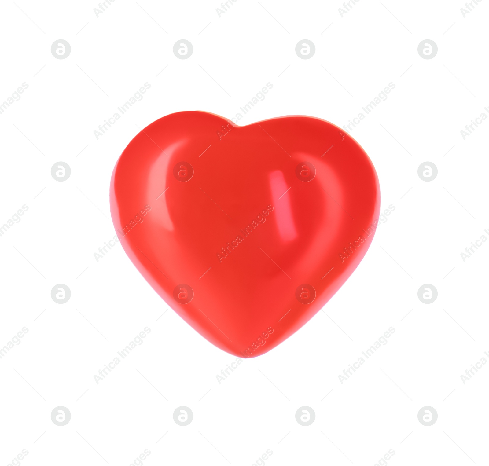 Photo of One red decorative heart isolated on white