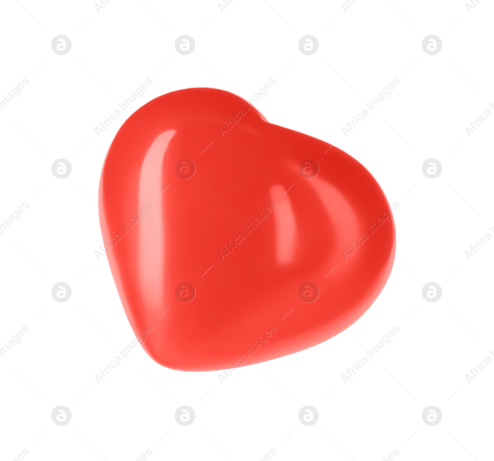 Photo of One red decorative heart isolated on white