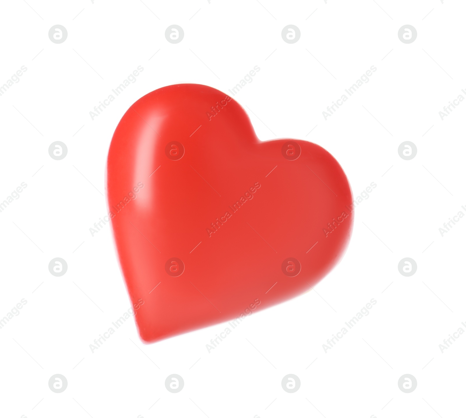 Photo of One red decorative heart isolated on white