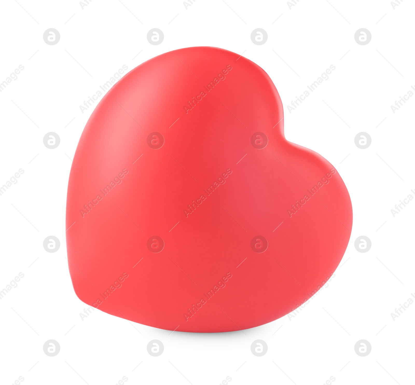 Photo of One red decorative heart isolated on white