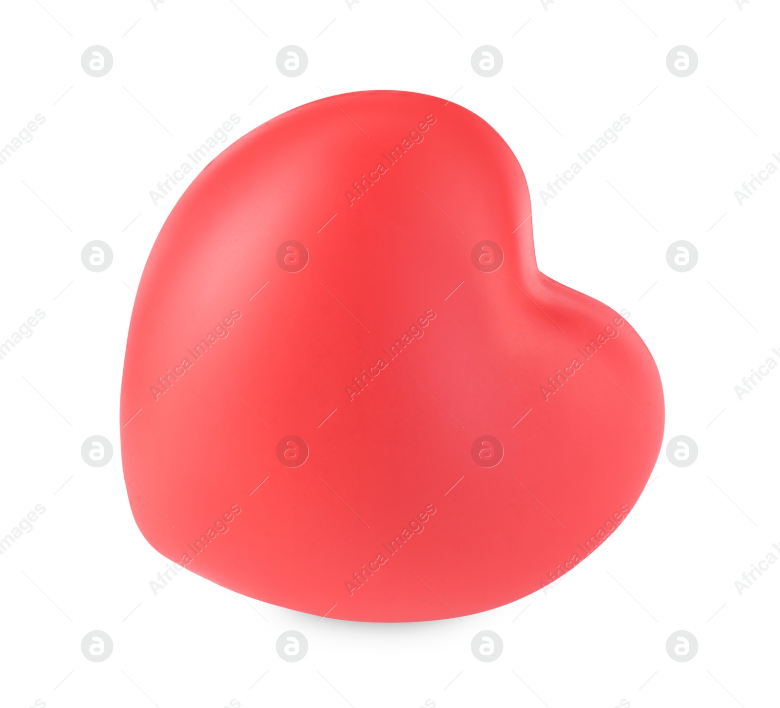 Photo of One red decorative heart isolated on white