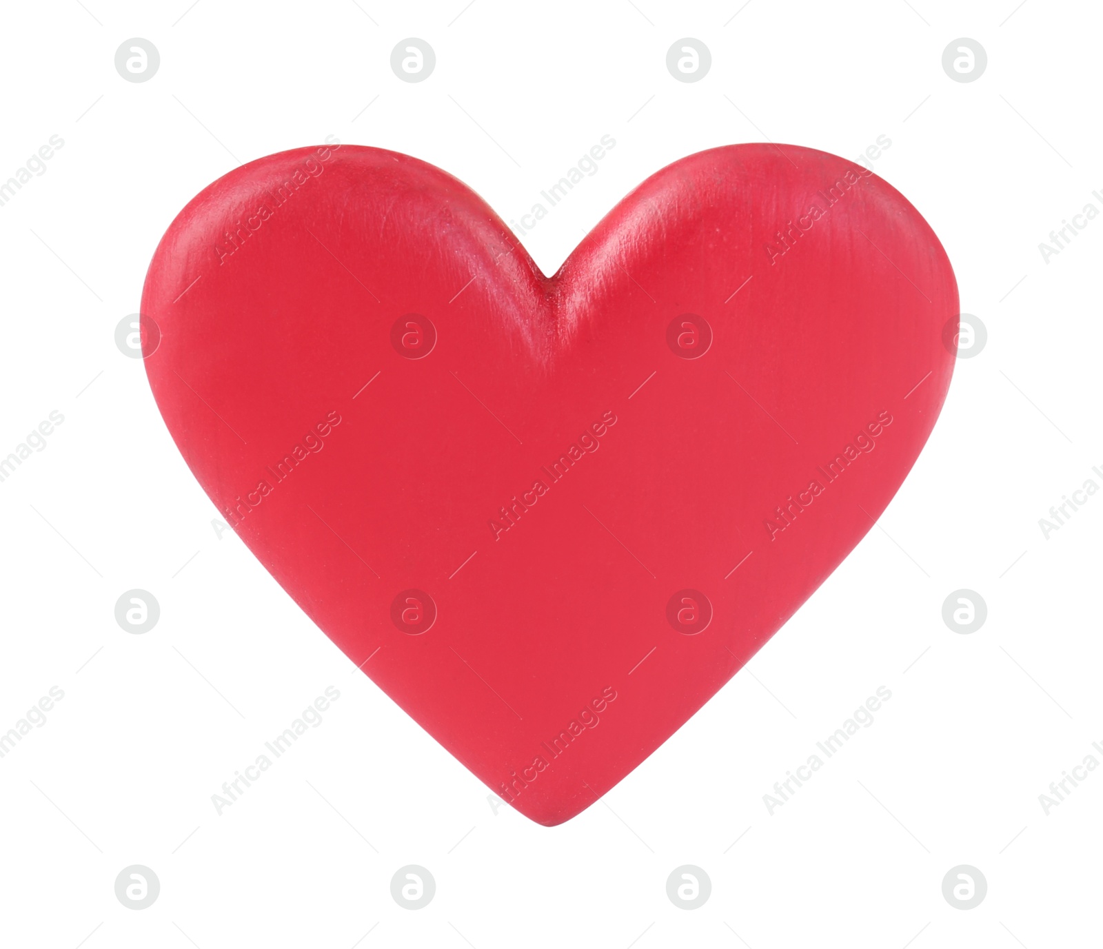 Photo of One red decorative heart isolated on white