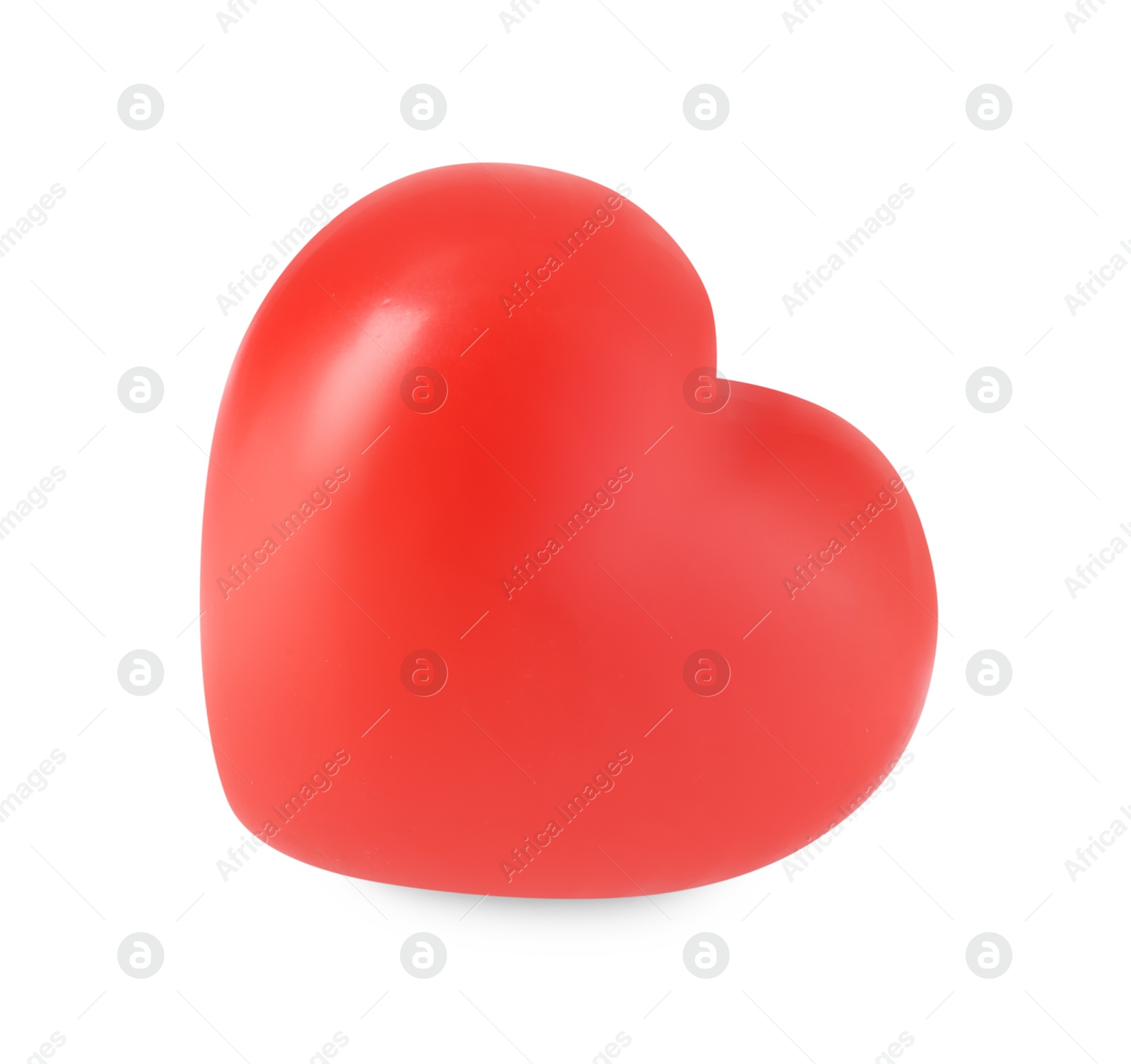 Photo of One red decorative heart isolated on white