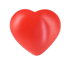 Photo of One red decorative heart isolated on white