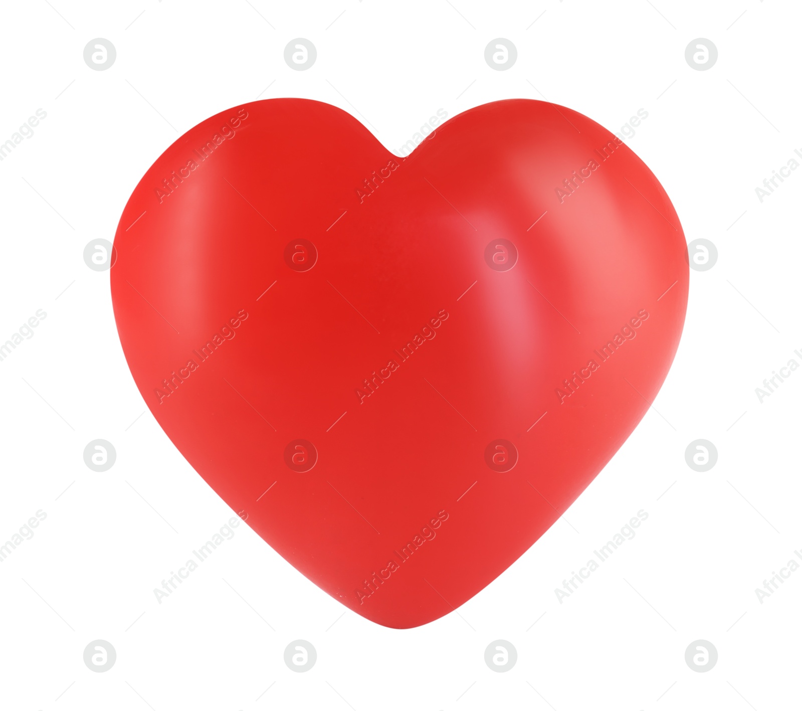 Photo of One red decorative heart isolated on white