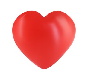 Photo of One red decorative heart isolated on white