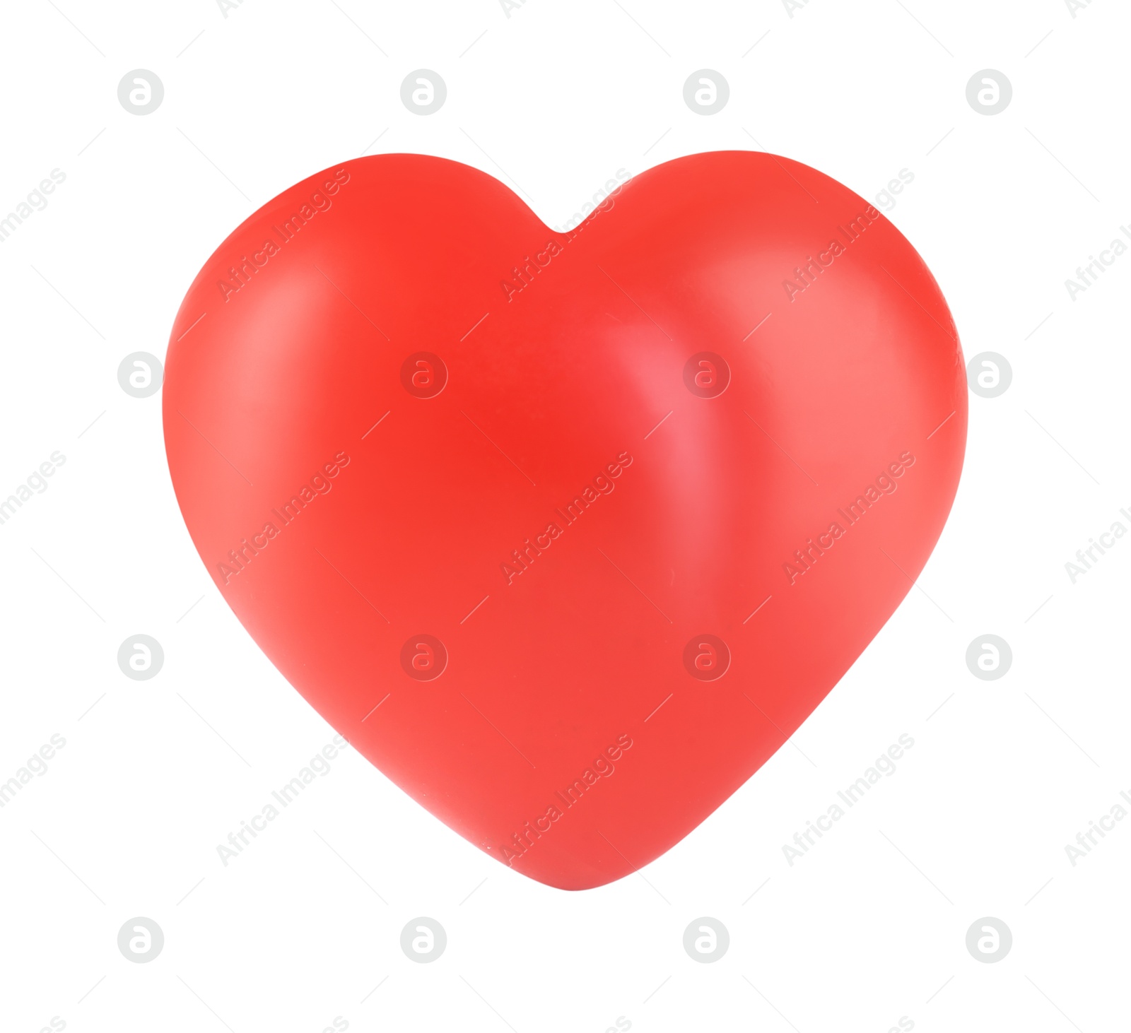 Photo of One red decorative heart isolated on white