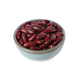 Photo of Dried red beans in bowl isolated on white