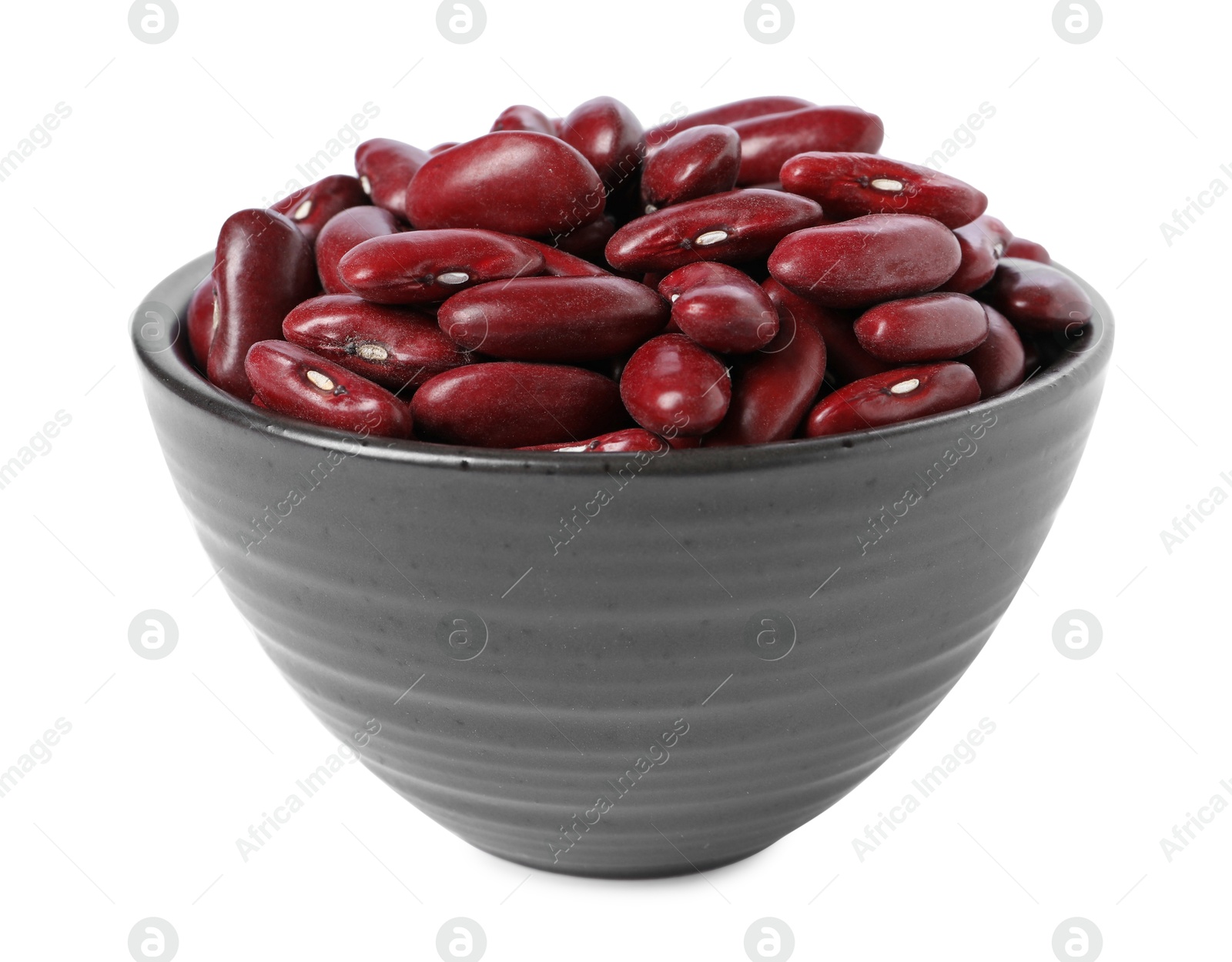 Photo of Dried red beans in bowl isolated on white