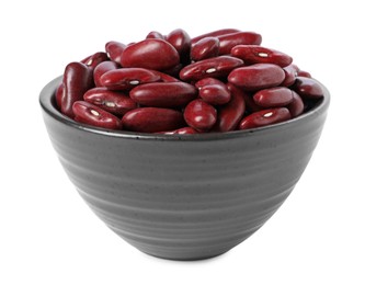 Photo of Dried red beans in bowl isolated on white