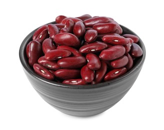 Photo of Dried red beans in bowl isolated on white