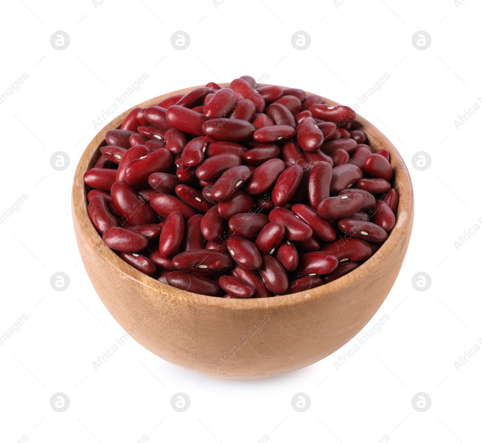 Photo of Dried red beans in bowl isolated on white